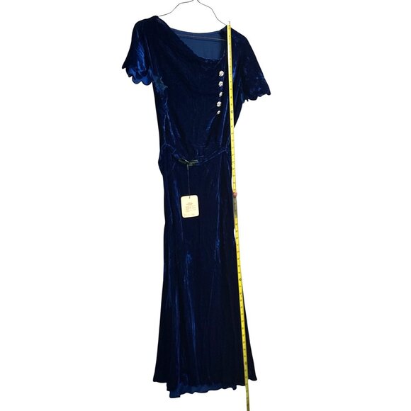 1930s Openhym's Debuvel Transparent Velvet Dress — Art Deco Silk Velvet Gown - Picture 9 of 16